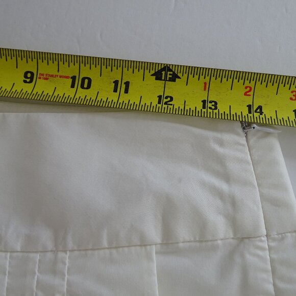 Banana Republic White Pleated Skirt Women Size 4 With Side Zipper Lined Pockets - Picture 10 of 12